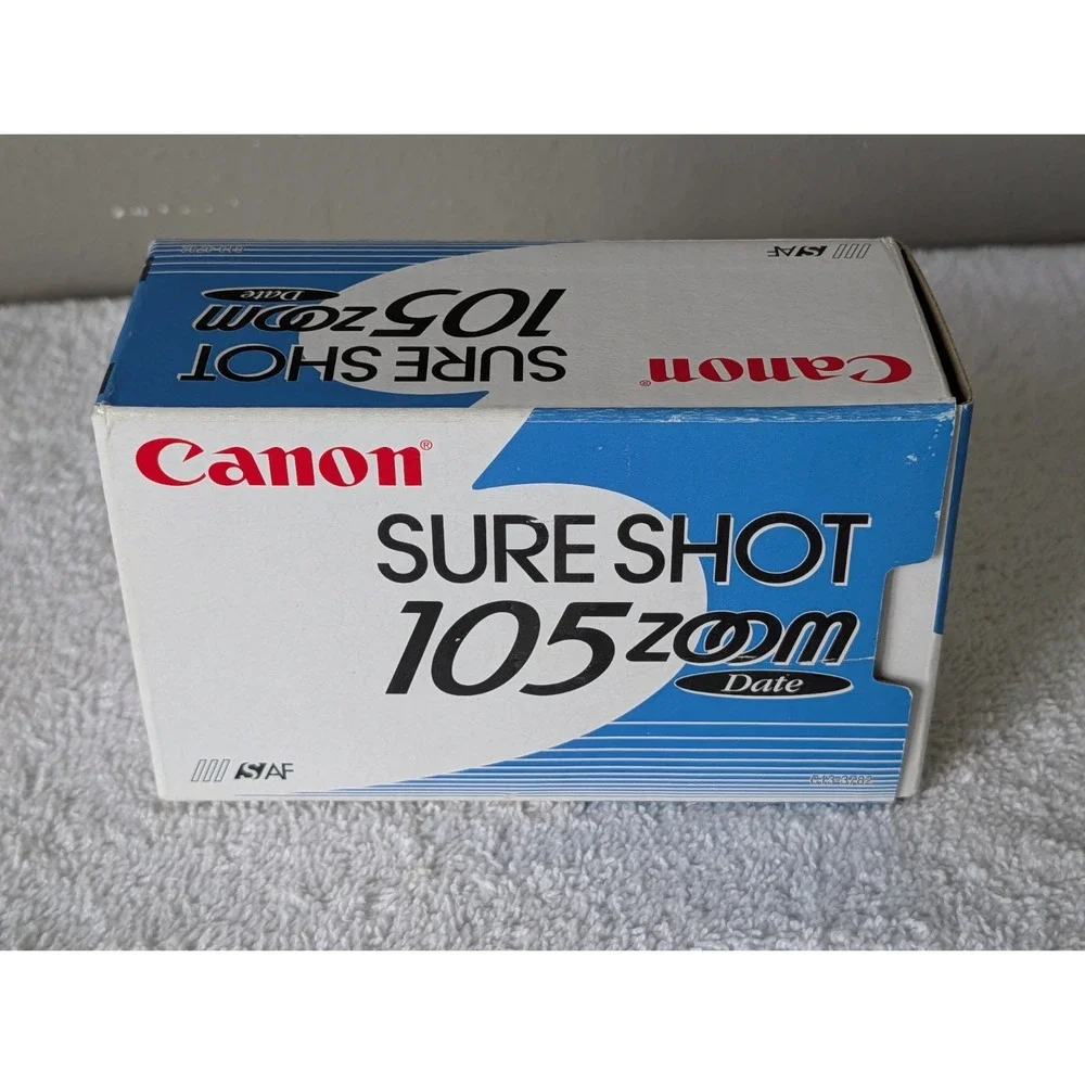 Canon Sure Shot 60 Zoom Shot 35mm Point & Shoot Film Camera Works Extra Film Box